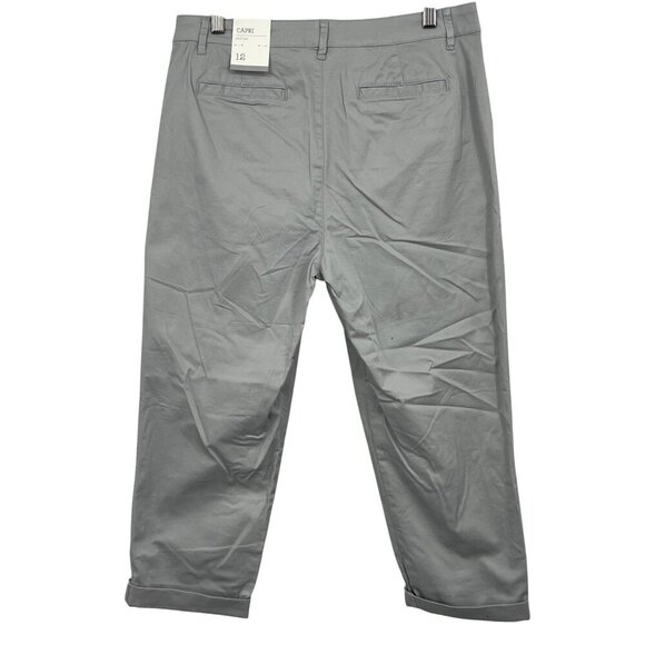 Style & Co Mid Rise Eyelet-Trim Womens Capri Pants Size 12 Gray New - Picture 5 of 11